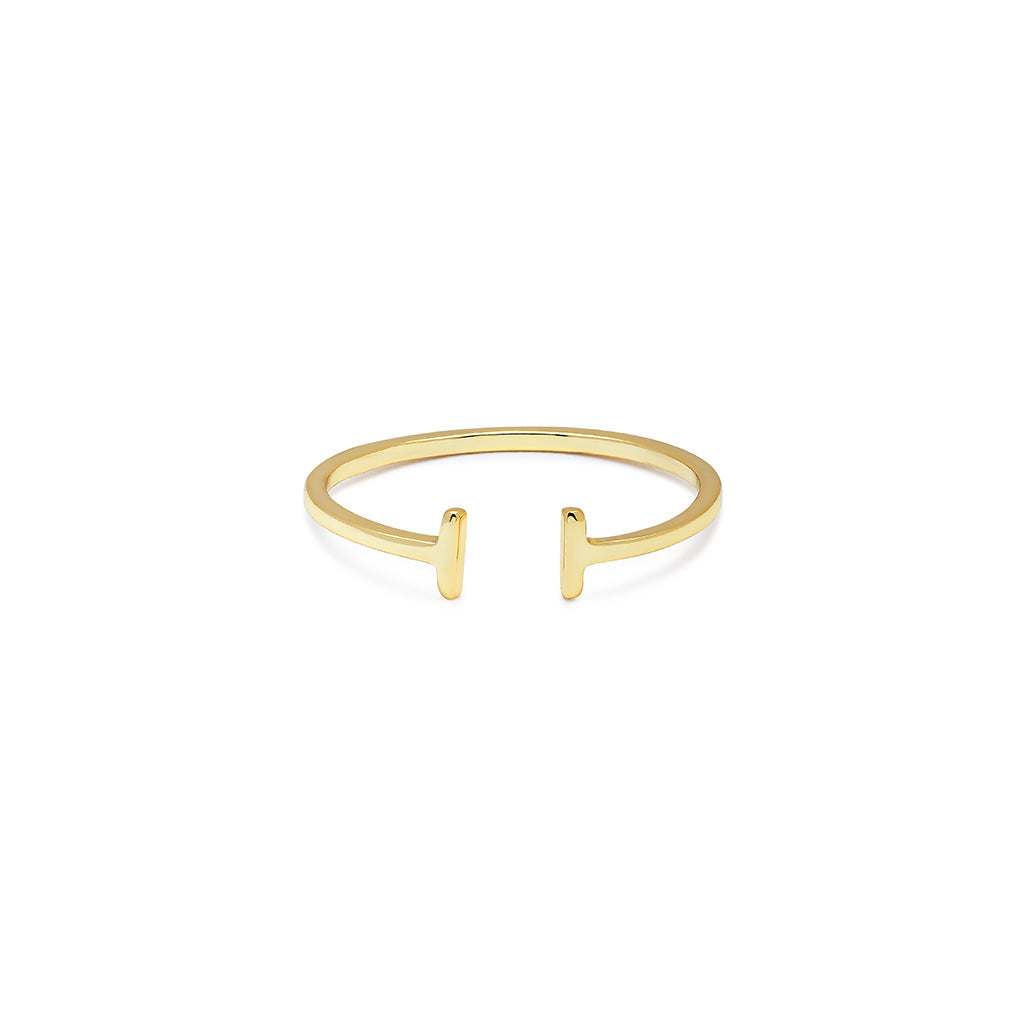 anillo de oro abierto twin stick | Joyería Trèsminé