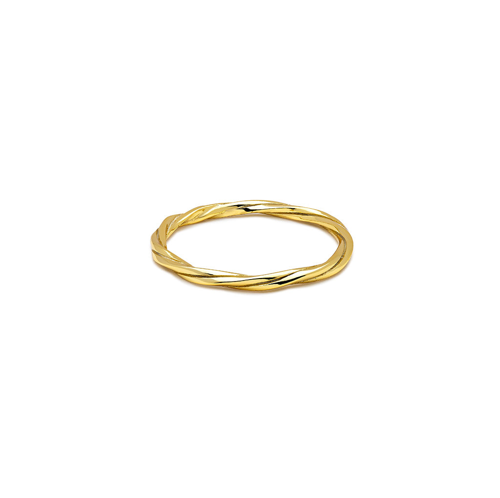 anillo de oro trenzado liso twisted | Joyería Trèsminé