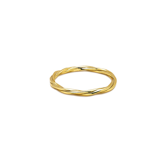 anillo de oro trenzado liso twisted | Joyería Trèsminé
